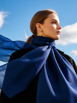 [Dark Blue] SilkSilky  Scarf 001