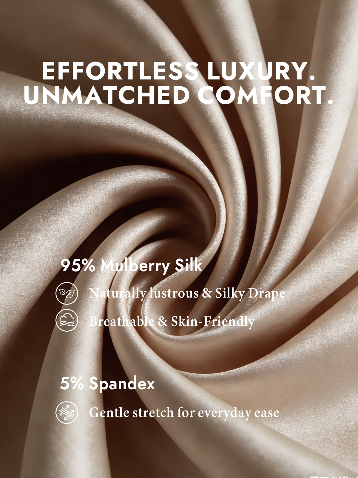 [Champagne] SilkSilky  Silk Long Sleeve Lapel Collar Women's Shirt 003