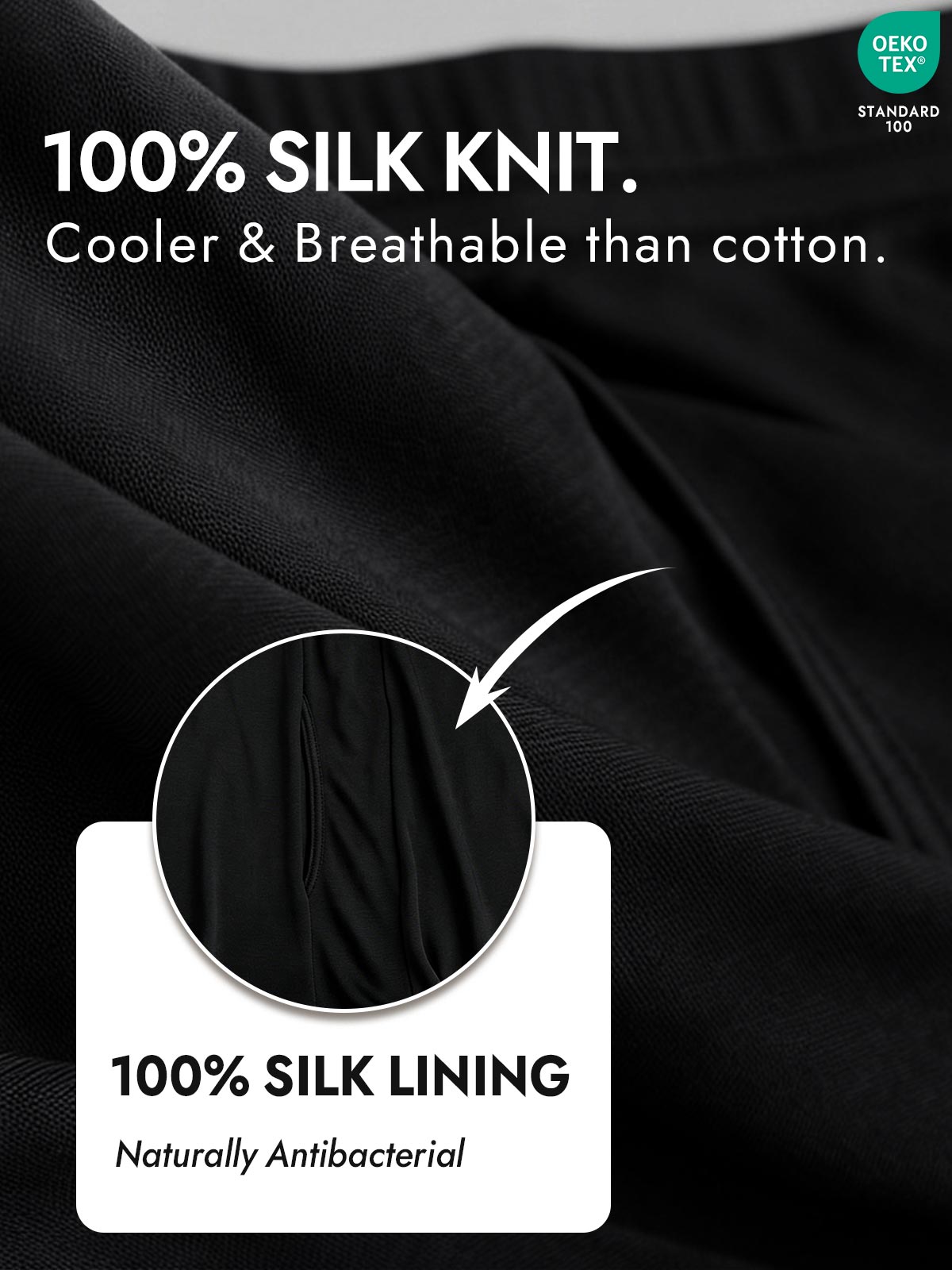 [Black] SilkSilky  100% Silk Jersey Men's Underwear 002