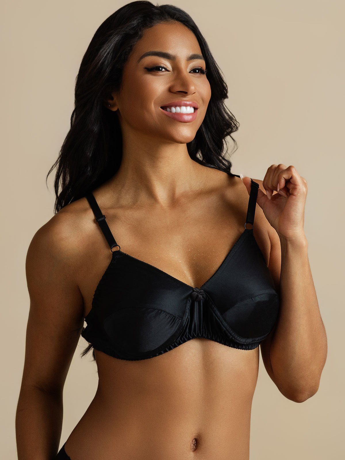 [Black] SilkSilky  Pure Silk Bra 005,