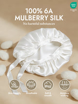 [White] SilkSilky  Sleep Cap 002