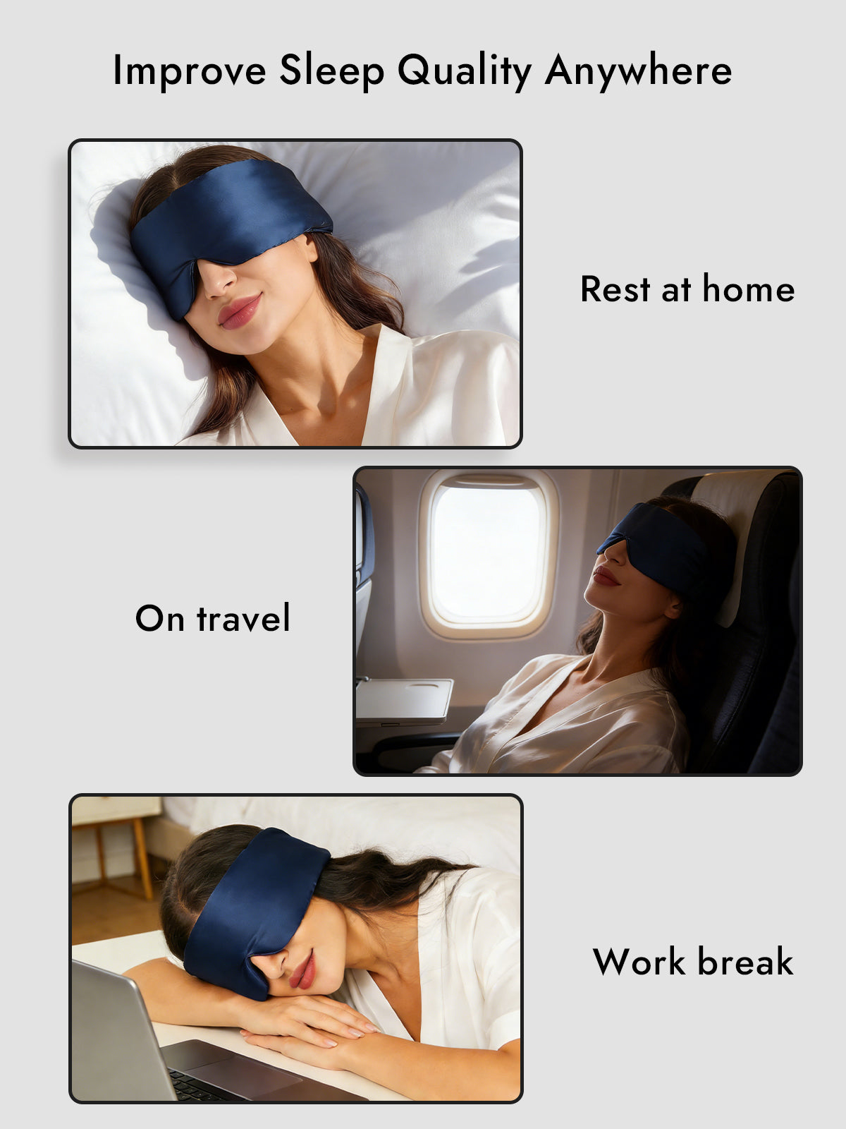 [Dark Blue] SilkSilky  19Momme Pure Silk Eye Mask 006