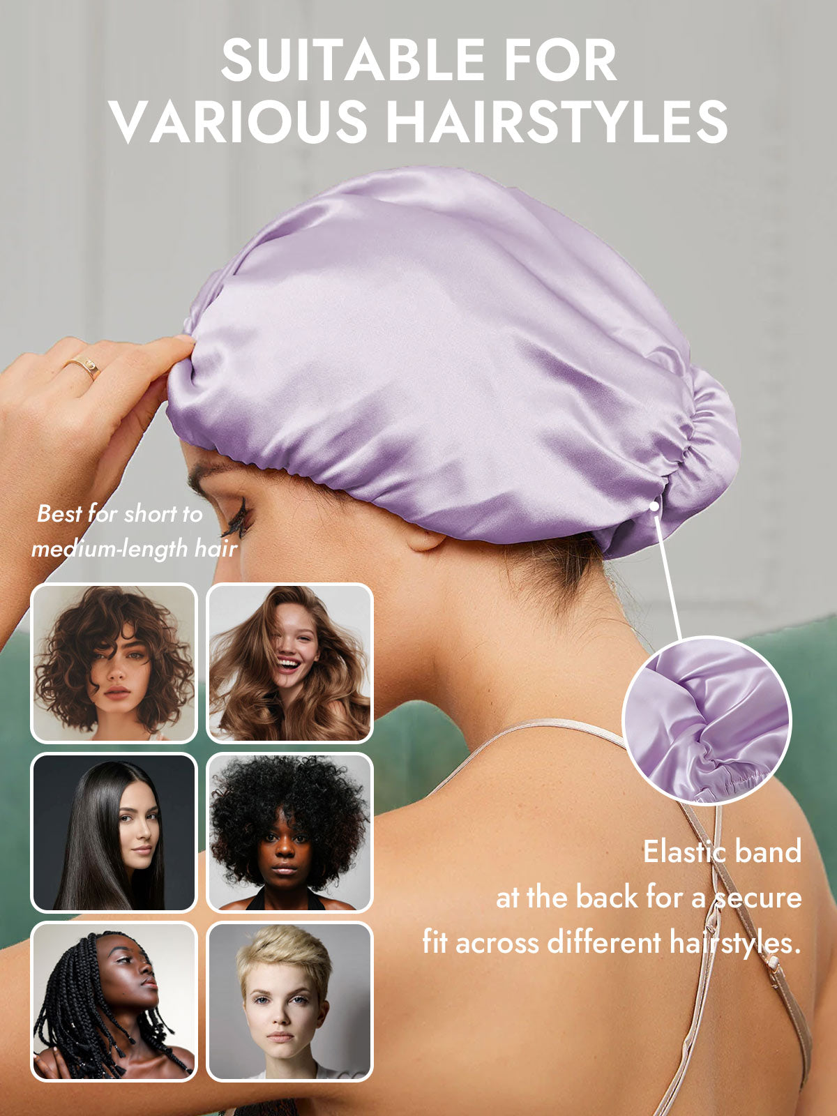 [Lavender] SilkSilky  Sleep Cap 005