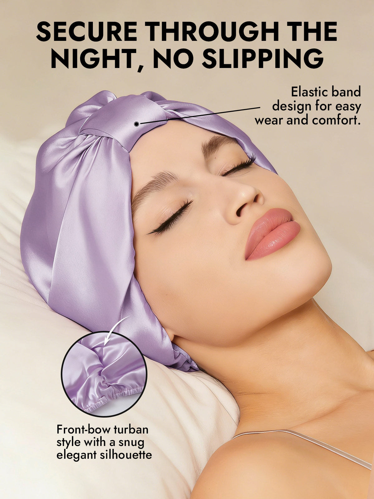 [Lavender] SilkSilky  Sleep Cap 004