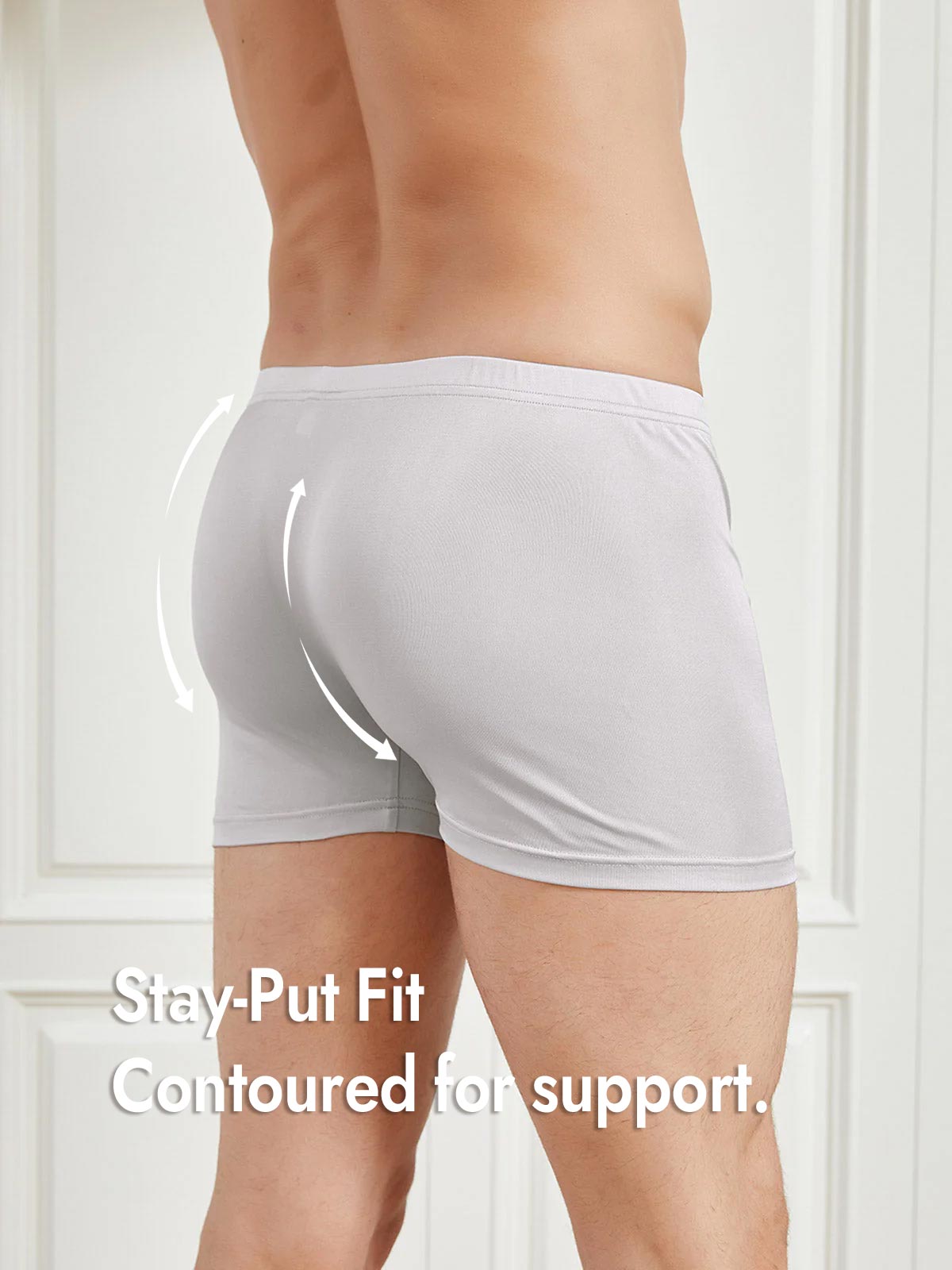 [Gray] SilkSilky  100% Silk Jersey Men's Underwear 006
