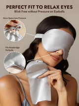 [Silver] SilkSilky  Pure Silk Eye Mask 003