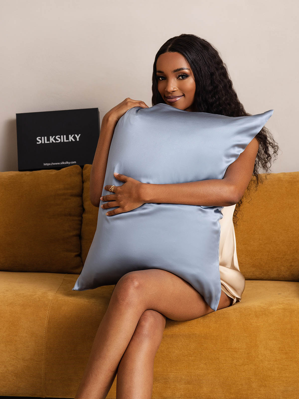 [Grayish Blue] SilkSilky  22Momme Pillowcase 003