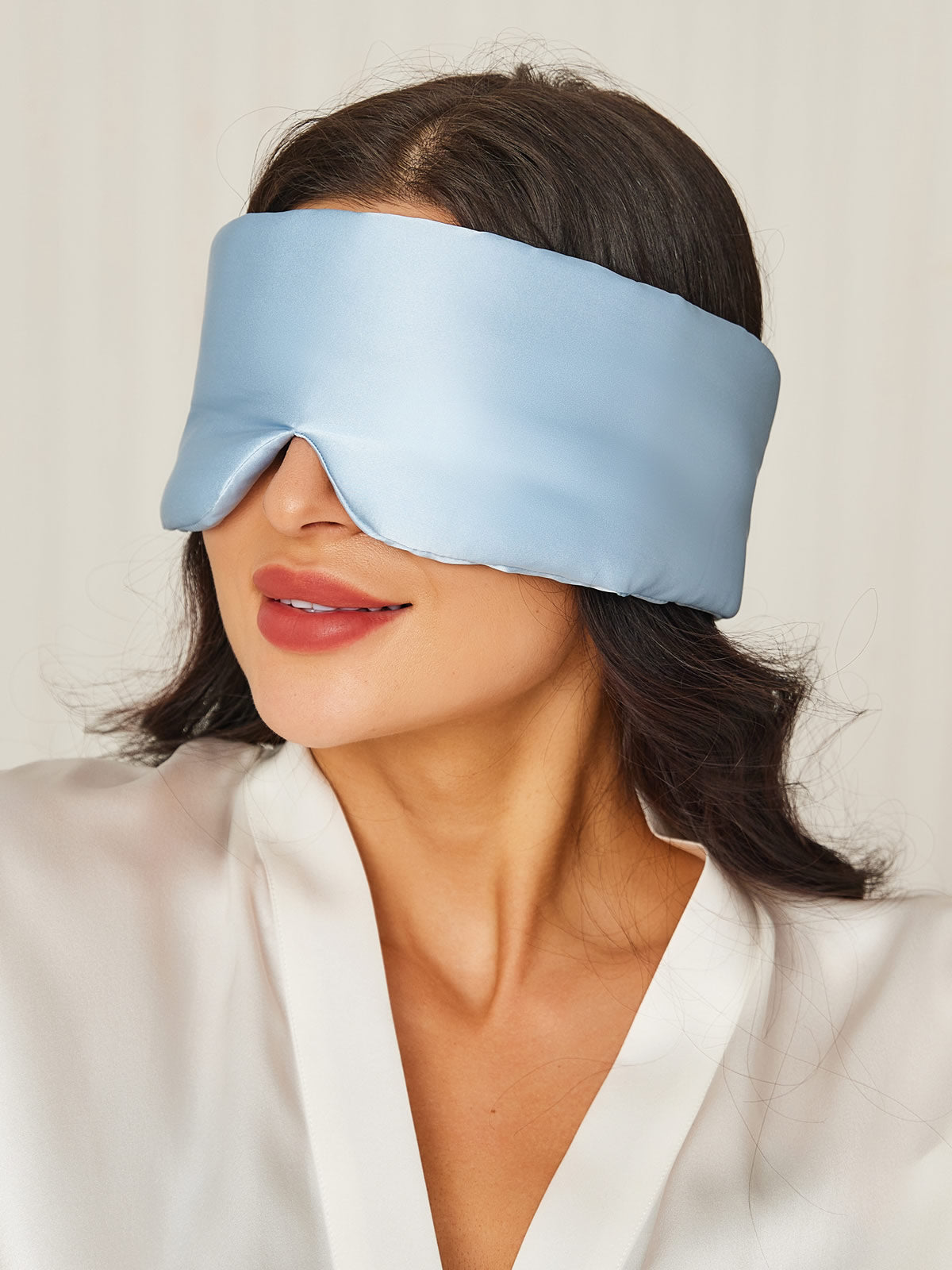 [Light Blue] SilkSilky  19Momme Pure Silk Eye Mask 001