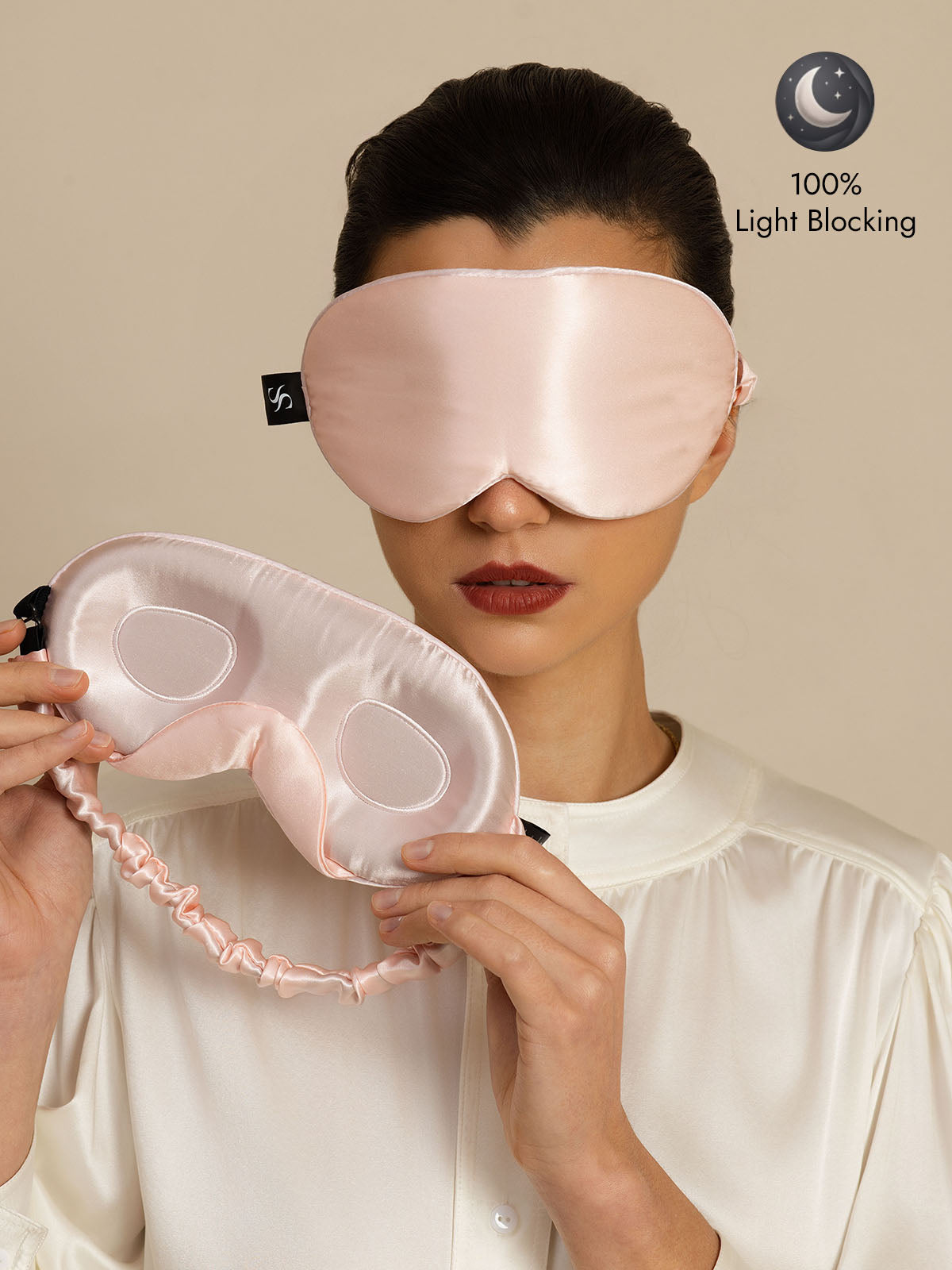 [Pink] SilkSilky  22Momme Eye Mask 001