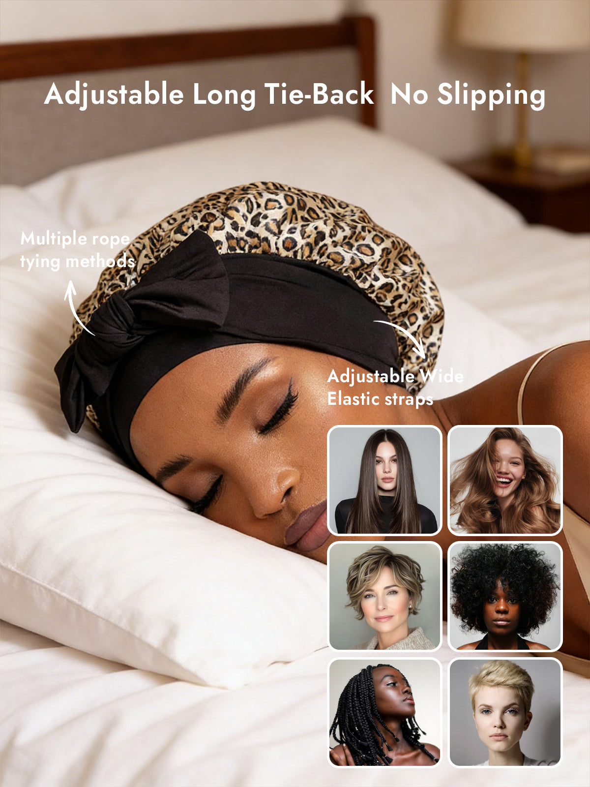 [Leopard] SilkSilky  Pure Silk Sleep Cap 004