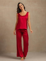 [Wine] SilkSilky  Sleeveless Women's Pajamas 005