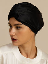 [Black] SilkSilky  Sleep Cap 001