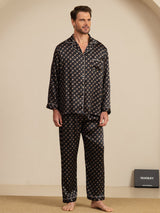 [Black Chain] SilkSilky  19Momme Long Sleeve Notch Collar Men's Pajamas 006