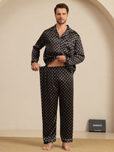 [Black Chain] SilkSilky  19Momme Long Sleeve Notch Collar Men's Pajamas 005
