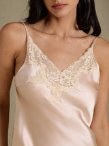 [Light Pink] SilkSilky  Spaghetti Strap V Neck Nightgown 004