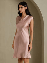[Tuscany] SilkSilky  Cap Sleeve V Neck Dress 006