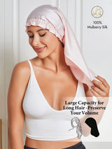 [Pink] SilkSilky  Pure Silk Sleep Cap 001