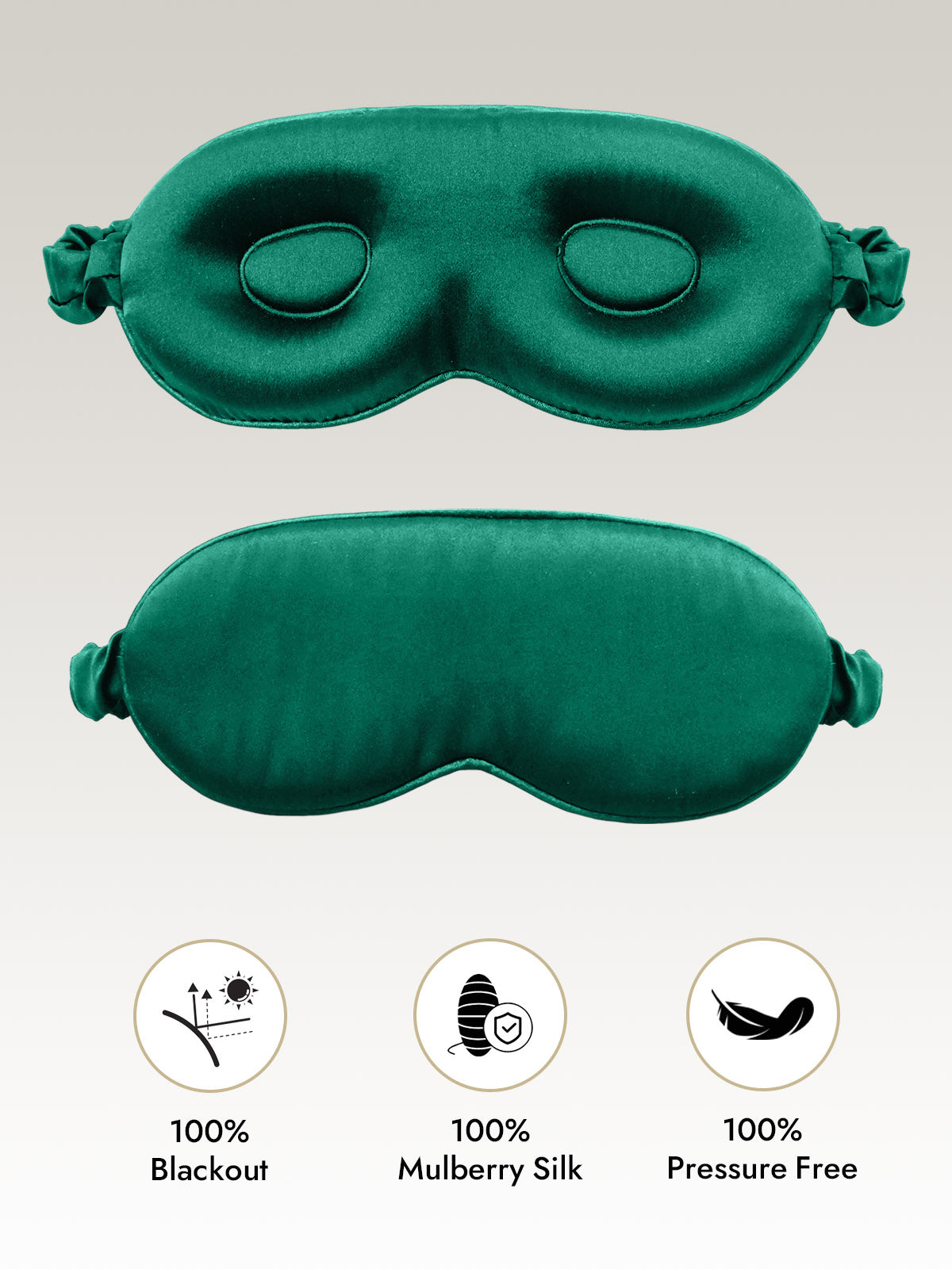 [Dark Green] SilkSilky  Pure Silk Eye Mask 001