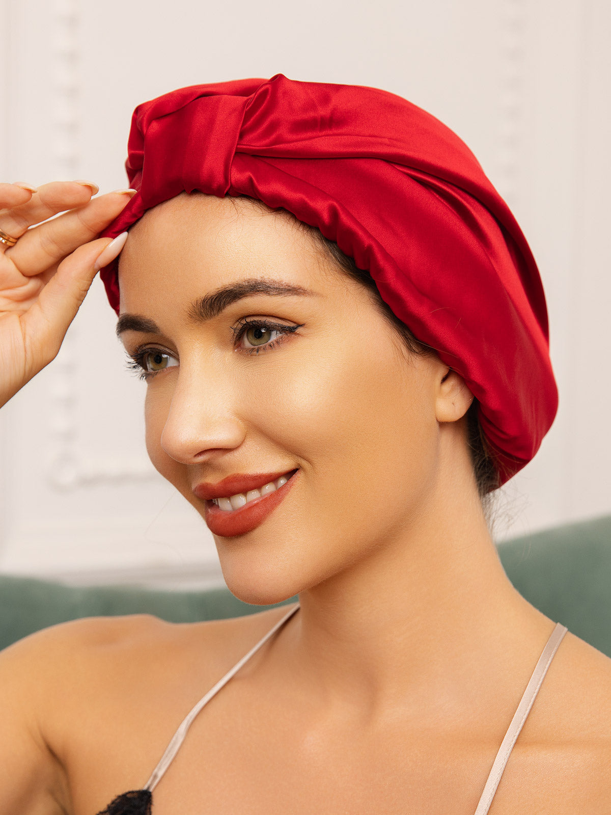 [Wine] SilkSilky  Pure Silk Sleep Cap 002