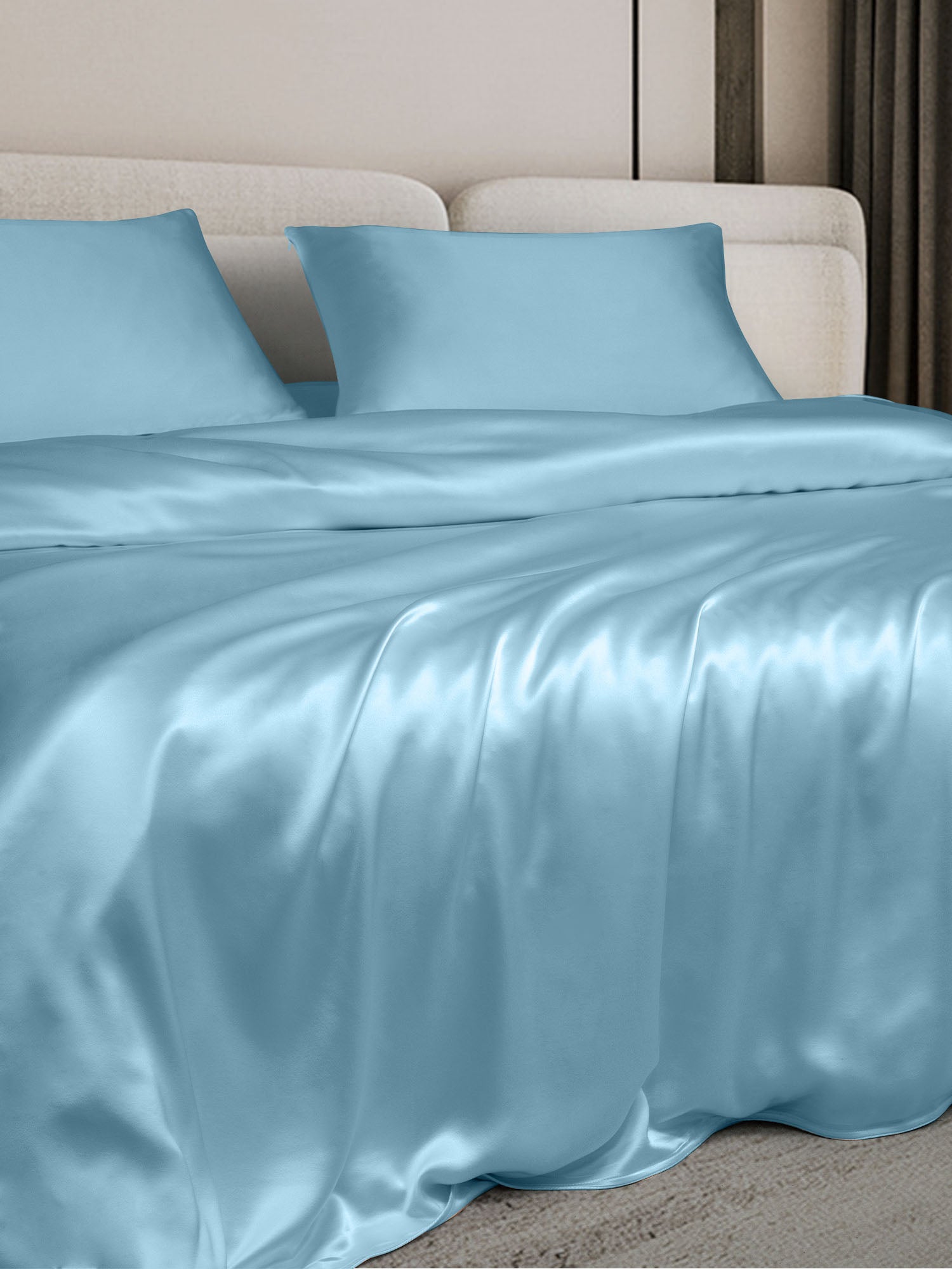 [Light Blue] SilkSilky  19Momme Bedding Set 002