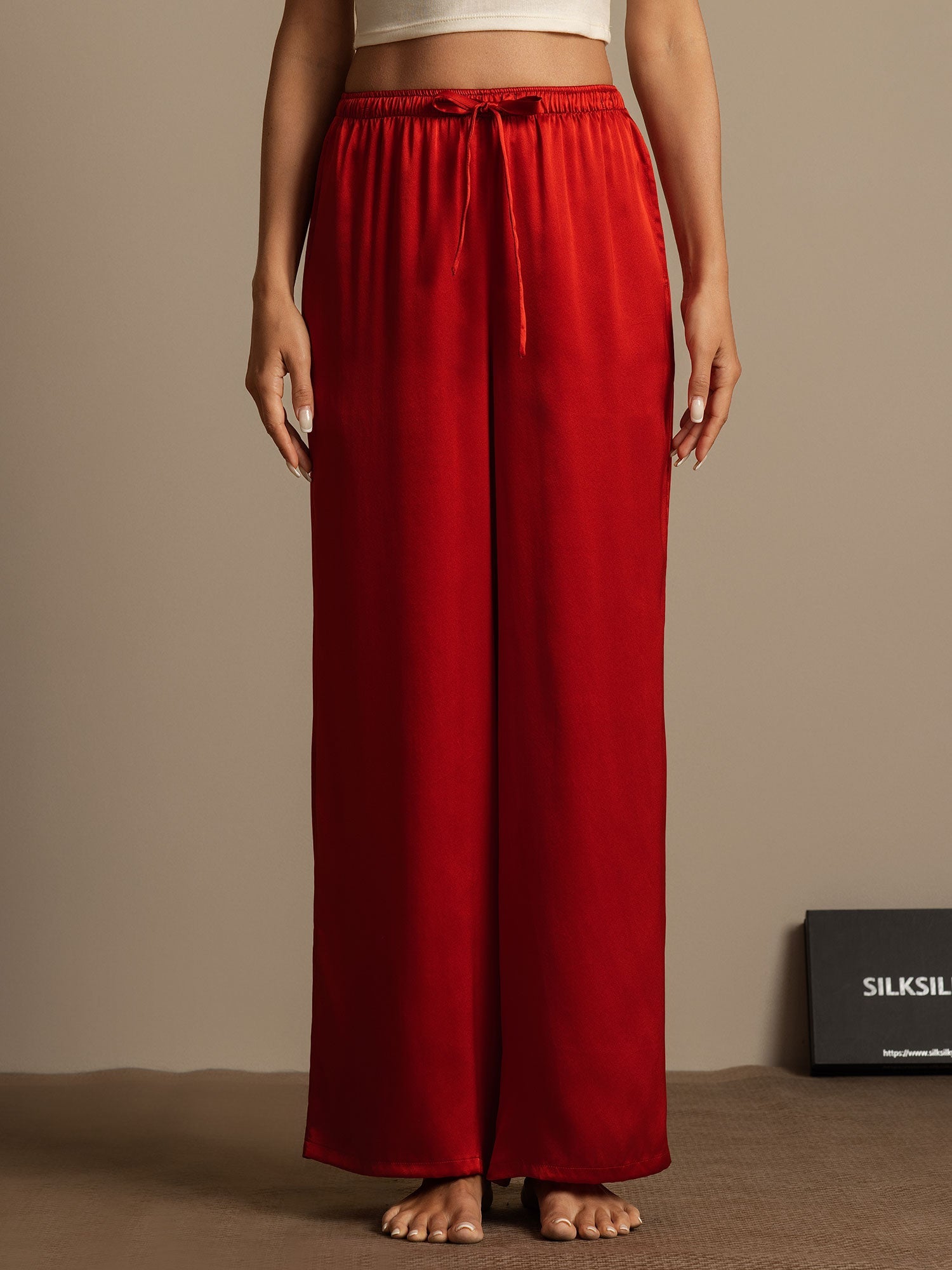 [Wine] SilkSilky  Pure Silk Womens Pants 005,