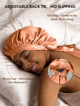 [Coral Pink] SilkSilky  Pure Silk Sleep Cap 004