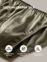 [Olive Green] SilkSilky  Pure Silk Men's Underwear 004