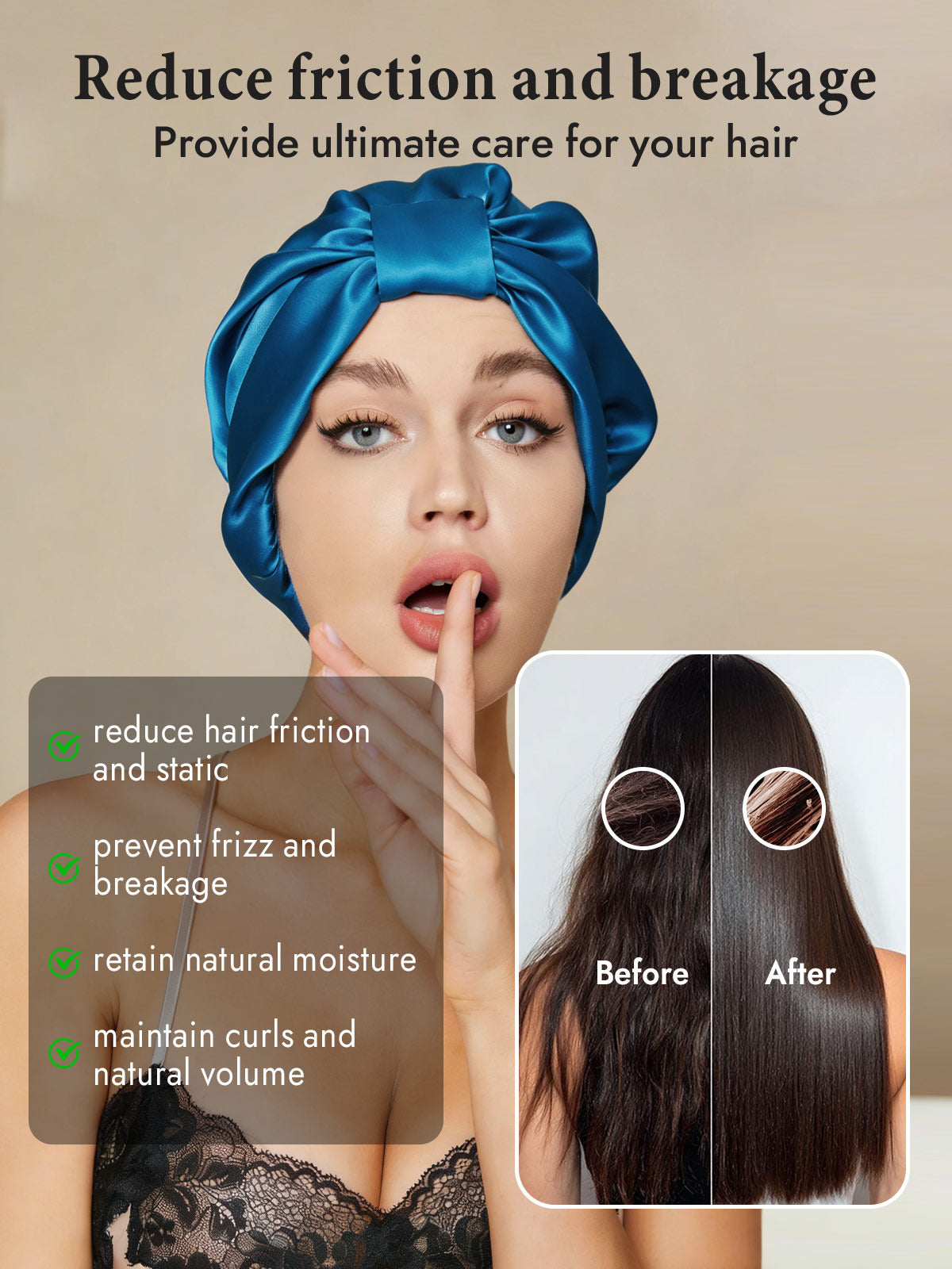 [Teal] SilkSilky  Sleep Cap 003