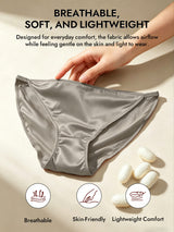 [Gray] SilkSilky  19Momme Stretch Silk Charmeuse Panty 003