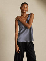 [Dark Gray] SilkSilky  Sleeveless V Neck Camisole Top 006