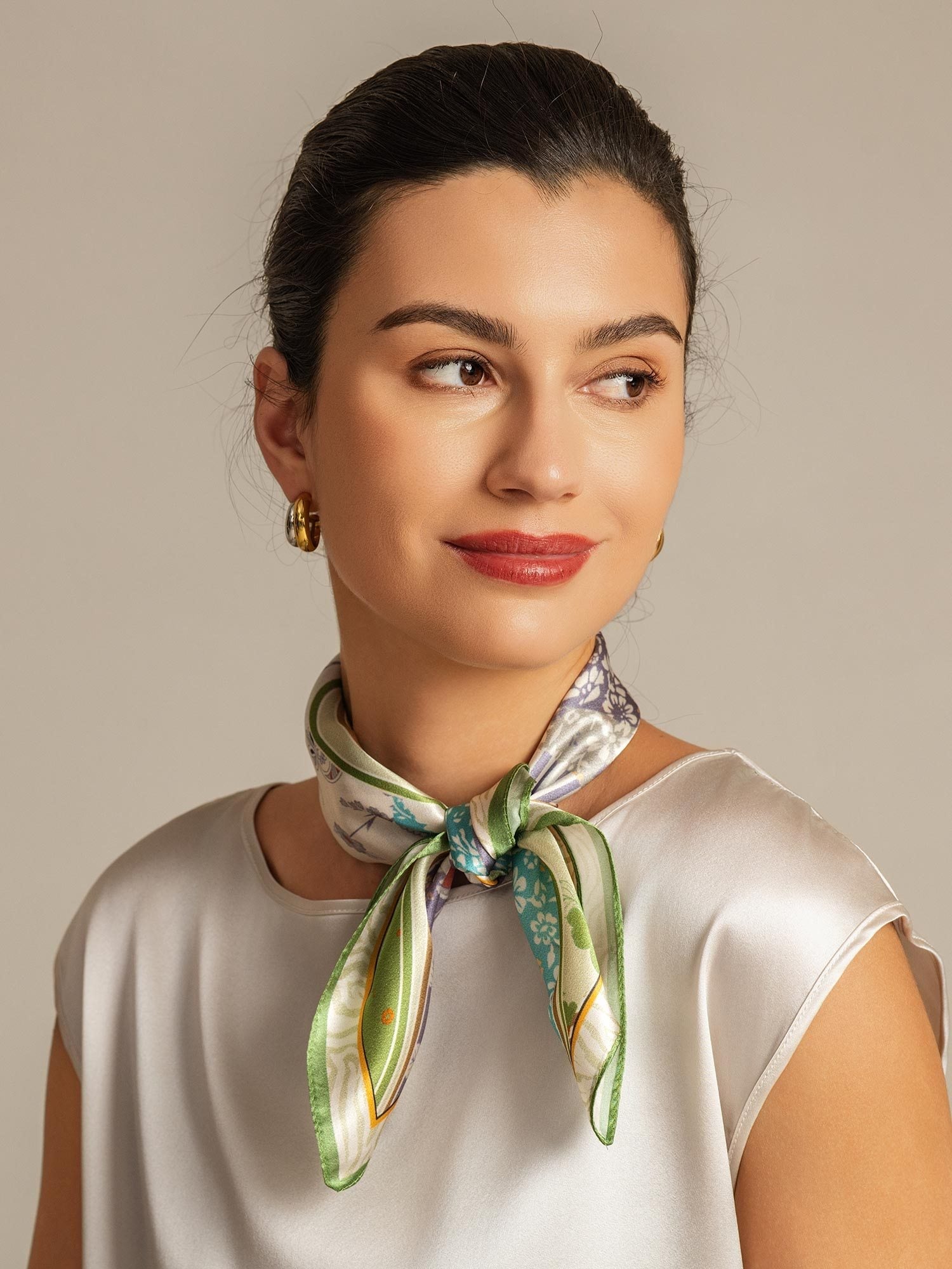 [P100] SilkSilky  Pure Silk Scarf 003,