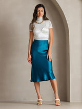 [Teal] SilkSilky  Skirt 007