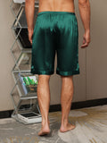 SilkSilky US 19Momme Pure Silk Mens Sleep Bottoms Green 003