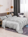 SilkSilky US 19Momme Pure Silk Bedding Set Silver 004