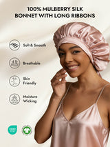 [Pink] SilkSilky  Pure Silk Sleep Cap 002