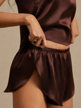 [Brown] SilkSilky  Spaghetti Strap Camisole Set 006
