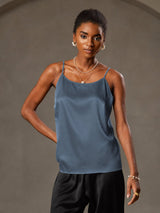 [Real Teal] SilkSilky  Spaghetti Strap Camisole Top 001