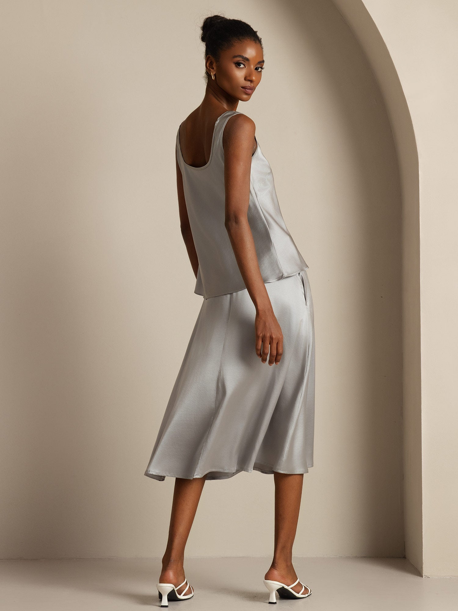 [Griffin Gray] SilkSilky  19Momme Silk U Neck Camisole Top 002,