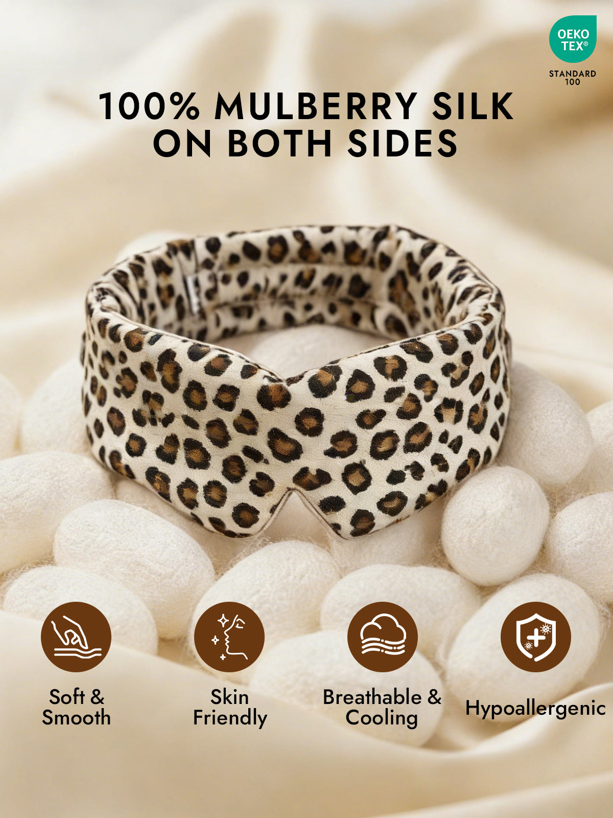 [Leopard] SilkSilky  19Momme Pure Silk Eye Mask 002