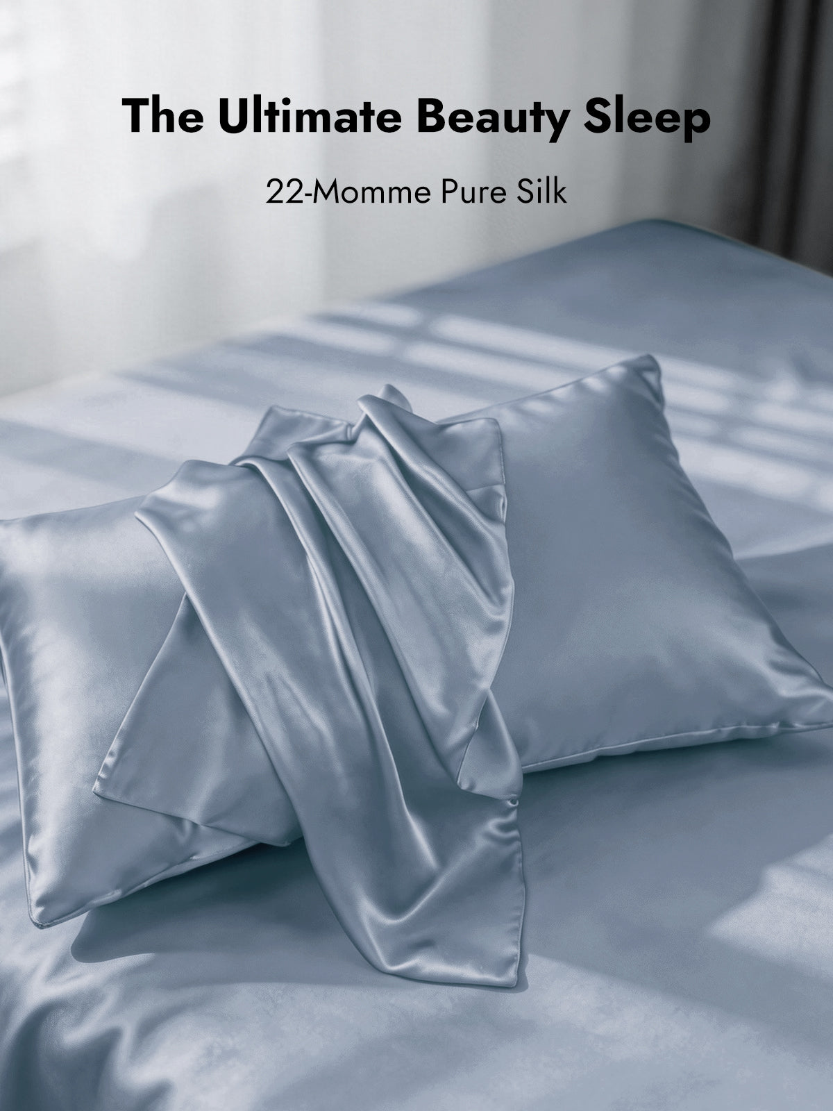 [Grayish Blue] SilkSilky  22Momme Pillowcase 001