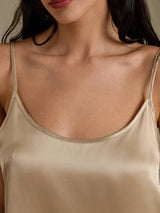 [Champagne Gold] SilkSilky  Spaghetti Strap Camisole Set 004