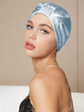 SilkSilky  Pure Silk Sleep Cap LightBlue 001