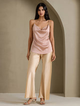 [Tuscany] SilkSilky  Spaghetti Strap Cowl Neck Camisole Top 005