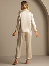 [Champagne] SilkSilky  Long Sleeve Notch Collar Women's Pajamas 002
