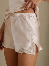[Beige] SilkSilky  Spaghetti Strap V Neck Camisole Set 005