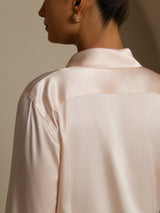 [Light Pink] SilkSilky  Long Sleeve Lapel Collar Women's Shirts 005