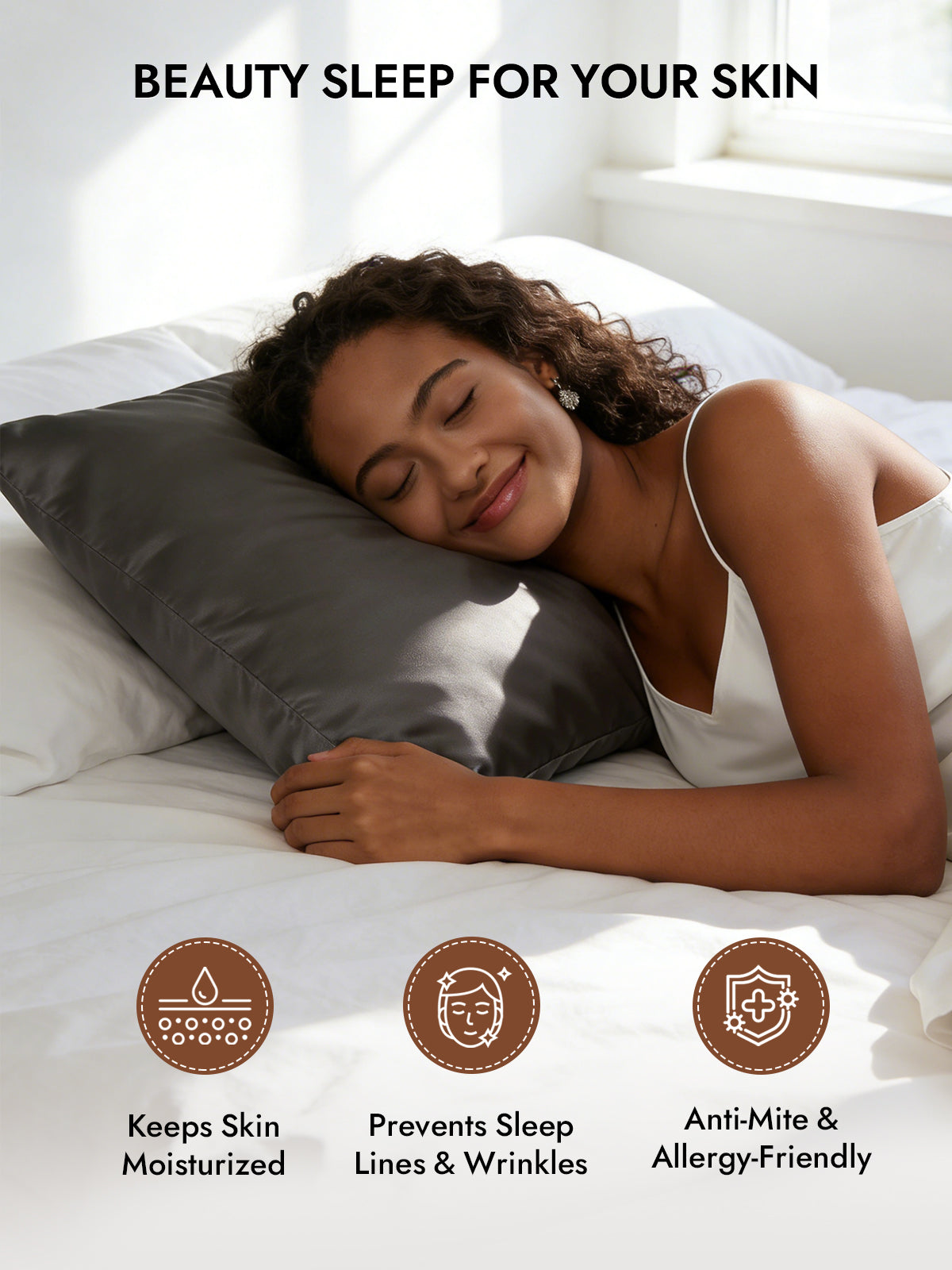 [Dark Gray] SilkSilky  19Momme Pure Silk Pillowcase 003