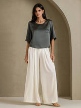 [Dark Gray] SilkSilky  Half Sleeve Women's T-Shirt 006