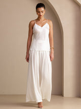 [White] SilkSilky Spaghetti Strap V Neck Camisole Top 005