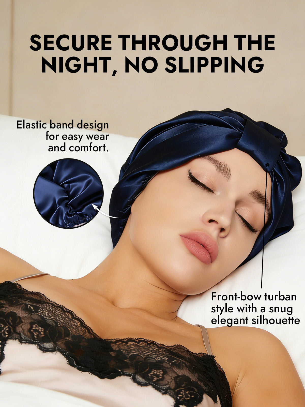 [Dark Blue] SilkSilky  Sleep Cap 004